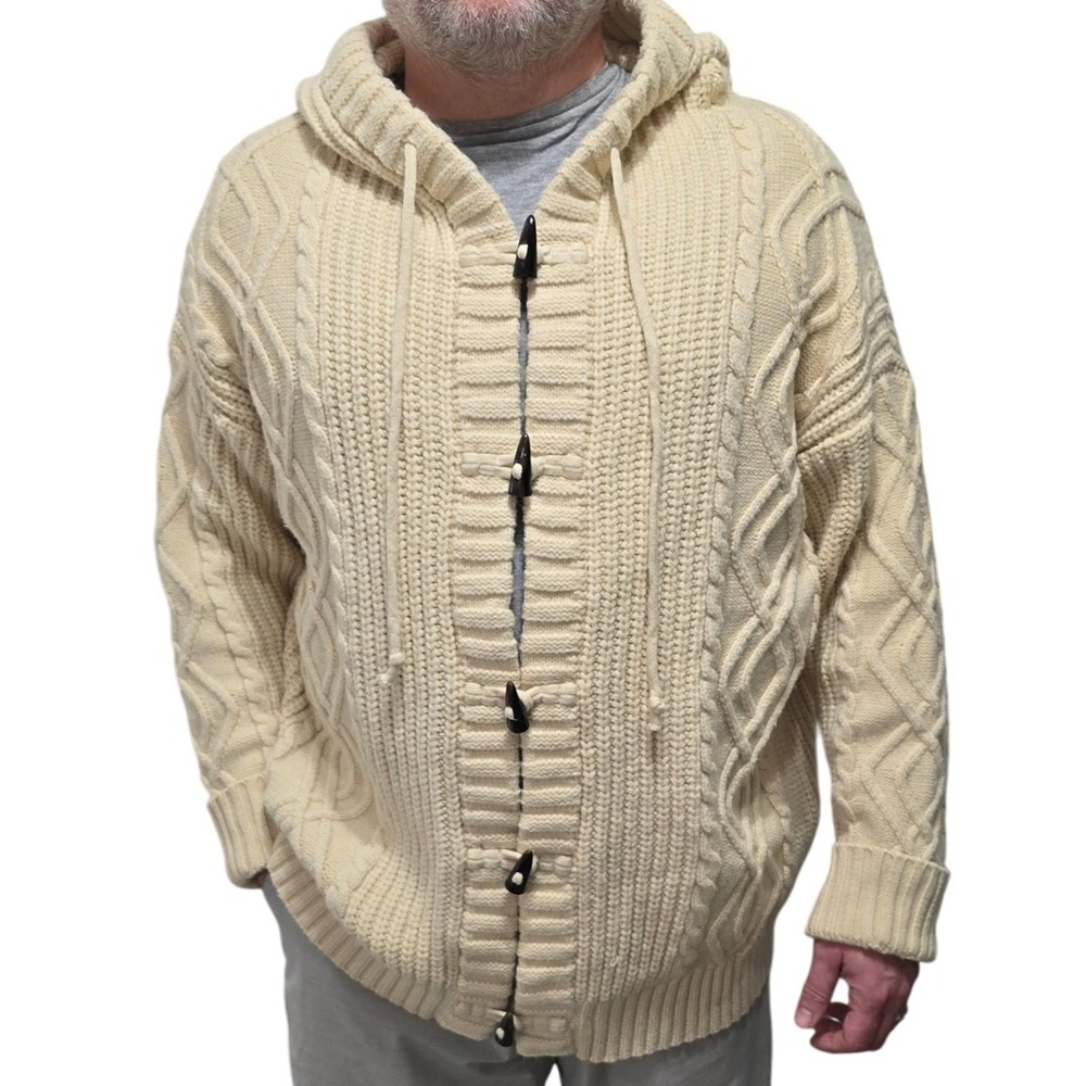 Men's Cream Hooded Sweater
